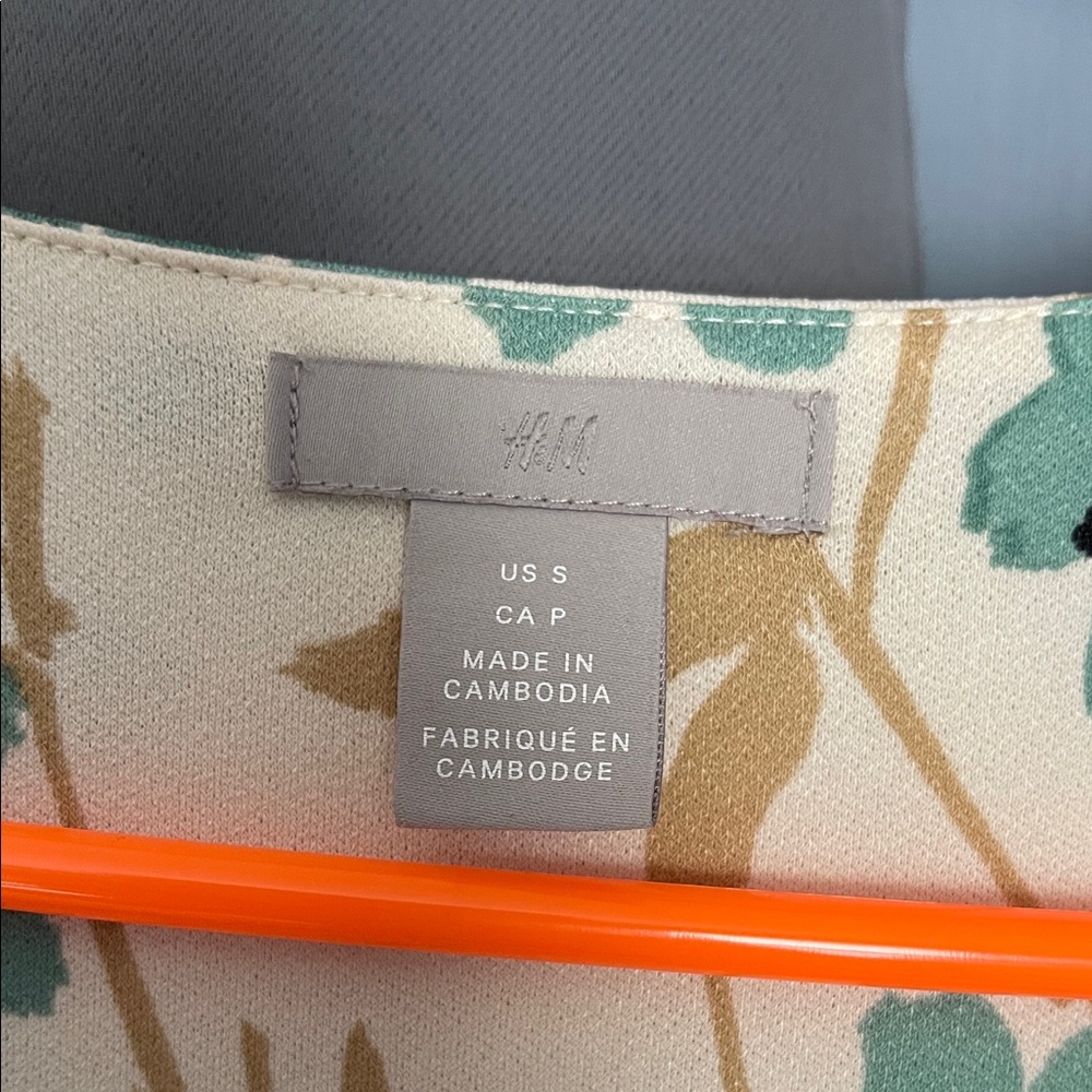 H&M Women's Bag - Cream and Green Floral